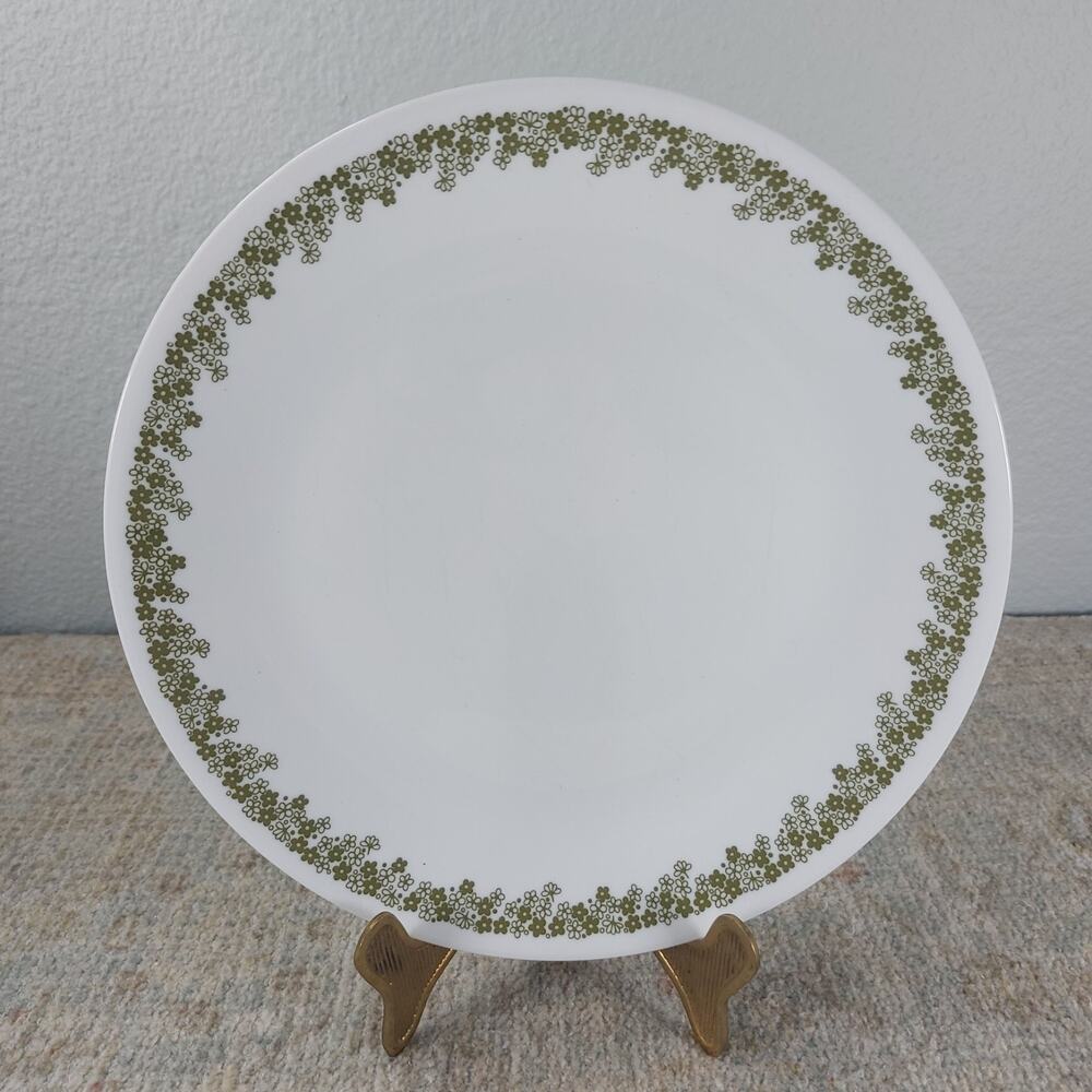 VTG Corelle SPRING BLOSSOM / CRAZY DAISY Lunch Plate 8.5" Green MCM USA Retro